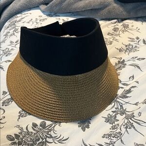 Straw Visor - natural and black